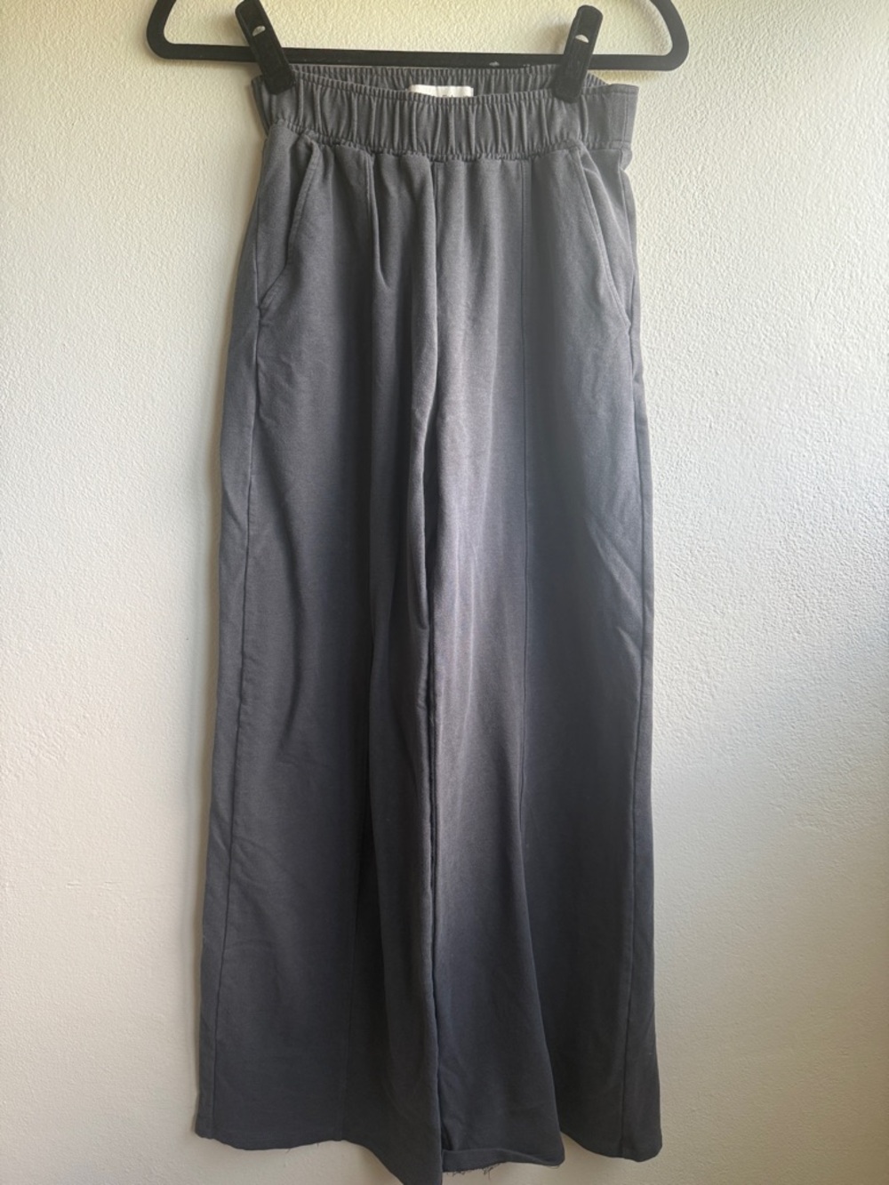 Abercrombie & Fitch Gray Elastic Waist Wide-Leg Pants